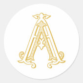 BEWERKBARE KLEUR AA Monogram AA Initialen Stickers (Voorkant)