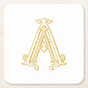 BEWERKBARE KLEUR AA Monogram AA Logo Onderzetters