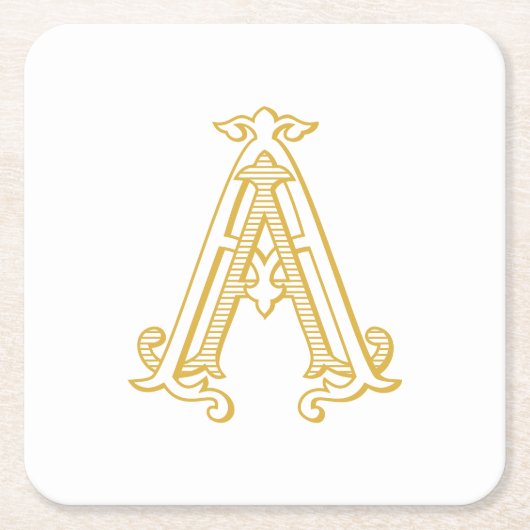 BEWERKBARE KLEUR AA Monogram AA Logo Onderzetters (Voorkant)