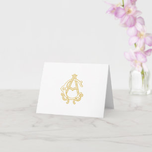 BEWERKBARE KLEUR AC monogram CA monogram Dank u Kaart