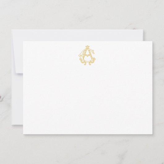 BEWERKBARE KLEUR AC Monogram CA Monogram Notecards Notitiekaartje (Voorkant)