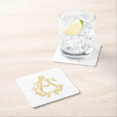 BEWERKBARE KLEUR AC Monogram CA Monogram Onderzett Vierkante Kartonnen Onderzetter (Insitu)