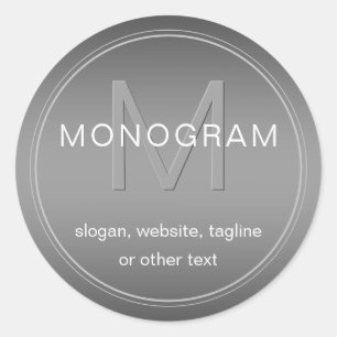Bewerkbare kleur Achtergrond & Monogram Ronde Sticker