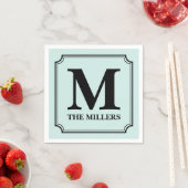 Bewerkbare kleur Achtergrond Naam Monogram Servetten (Insitu)