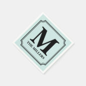 Bewerkbare kleur Achtergrond Naam Monogram Servetten (Hoek)