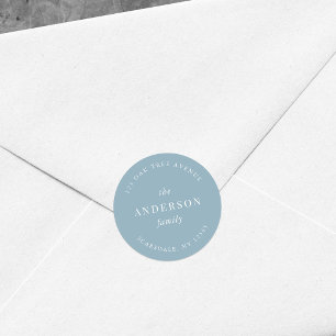 Bewerkbare kleur Achternaam Retouradres Modern Ronde Sticker