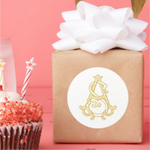 BEWERKBARE KLEUR ALS Monogram SA Monogram Sticker