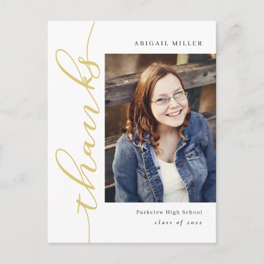 Bewerkbare kleur bij zijschrijven Dank u Briefkaar Briefkaart (Voorkant)