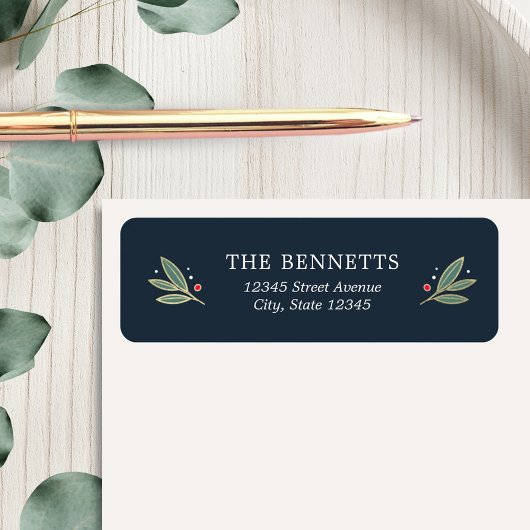 BEWERKBARE KLEUR Christmas Glow Adresetiketten Etiket