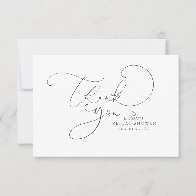 Bewerkbare Kleur Cute Script Bruids-Shower Bedankj (Voorkant)