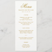BEWERKBARE KLEUR Flourish Script Menu Kaart (Voorkant)