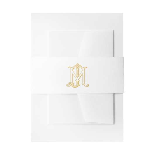 BEWERKBARE KLEUR JM Monogram MJ monogram Belly Ban Uitnodigingen Wikkel (Voorkant Voorbeeld)