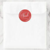 BEWERKBARE Kleur Joyeux Noel Kerstmis Ronde Sticker (Tas)