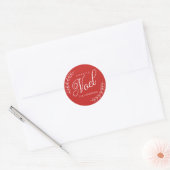 BEWERKBARE Kleur Joyeux Noel Kerstmis Ronde Sticker (Envelop)