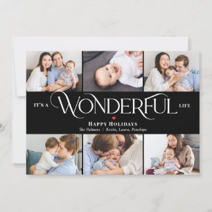 Bewerkbare Kleur Kerst Foto Kaart 'Wonderful Life'