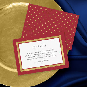 Bewerkbare kleur Klassieke Gouden Ronde Bruiloft D Informatiekaartje