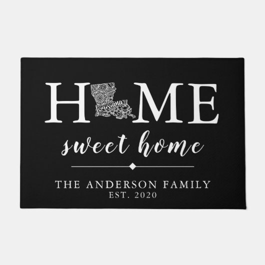 Bewerkbare kleur LOUISIANA gepersonaliseerde staat Deurmat (Voorkant)