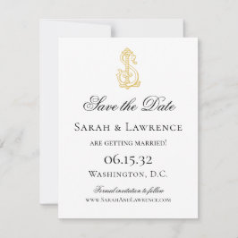 BEWERKBARE KLEUR LS Monogram of SL Monogram Save The Date