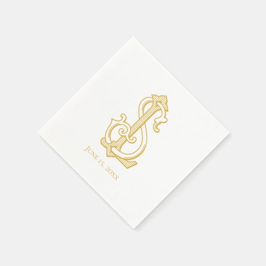 BEWERKBARE KLEUR LS Monogram SL Monogram Servetten (Hoek)