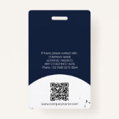 Bewerkbare kleur medewerker foto ID QR & barcode Badge (Achterkant)