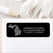 Bewerkbare kleur MICHIGAN-bewegende aankondiging Etiket (Insitu)