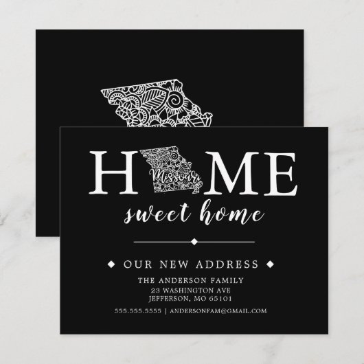 Bewerkbare kleur MISSOURI Bewegende aankondiging (Voorkant / Achterkant)