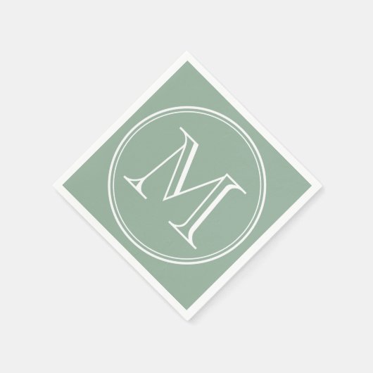 Bewerkbare kleur Modern Classic Rond Wit Monogram Servetten (Hoek)