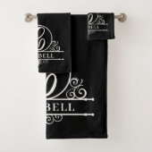Bewerkbare kleur Monogram C Bad Handdoek (Insitu)
