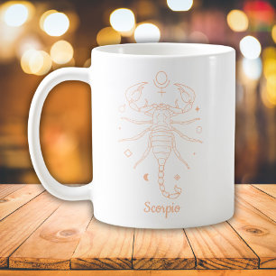 Bewerkbare kleur Peach Scorpio Zodiac teken Koffiemok