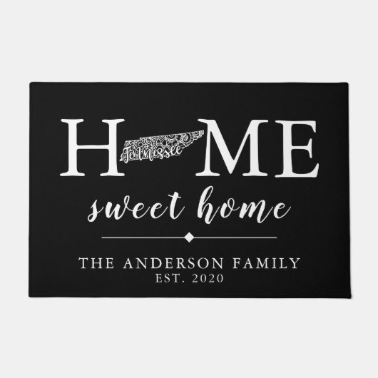 Bewerkbare kleur TENNESSEE gepersonaliseerde statu Deurmat (Voorkant)