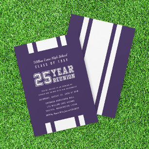 Bewerkbare kleur Varsity 25 jaar klasse reünie Kaart