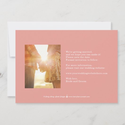 Bewerkbare kleur voor fotovitrine De Kaart Datum o (Achterkant)