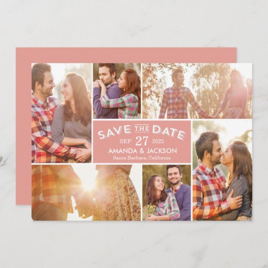 Bewerkbare kleur voor fotovitrine De Kaart Datum o (Voorkant / Achterkant)