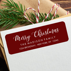 BEWERKBARE KLEUR Vrolijk kerstvakantie adres Etiket