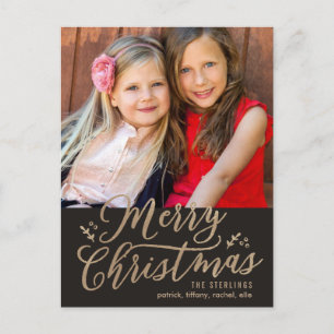 BEWERKBARE KLEUR Vrolijk kerstvakantie Briefkaart
