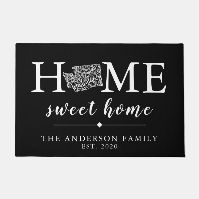 Bewerkbare kleur WASHINGTON gepersonaliseerde staa Deurmat (Voorkant)