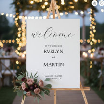 BEWERKBARE KLEUR Welkomstbord Modern Schrift