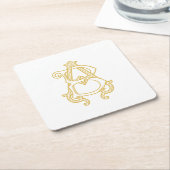 BEWERKBARE KLEUREN AB Monogram BA Logo Onderzetter (Schuin)