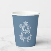 BEWERKBARE KLEUREN AB Monogram BA Monogram Cups Papieren Bekers (Achterkant)