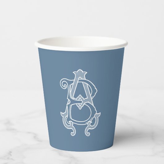BEWERKBARE KLEUREN AB Monogram BA Monogram Cups Papieren Bekers (Voorkant)