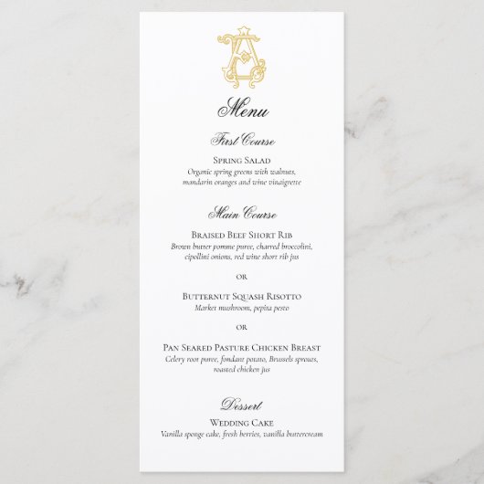 BEWERKBARE KLEUREN AE Monogram EA Monogram Menu (Voorkant)