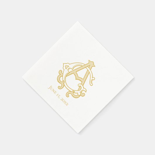 BEWERKBARE KLEUREN AG Monogram GA Monogram Servett Servet (Hoek)