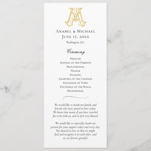 BEWERKBARE KLEUREN AM Monogram MA Monogram Program Programma (Voorkant)