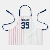 Bewerkbare Kleuren Baseball Jersey Strepen Naam Ki Schort (Voorkant)