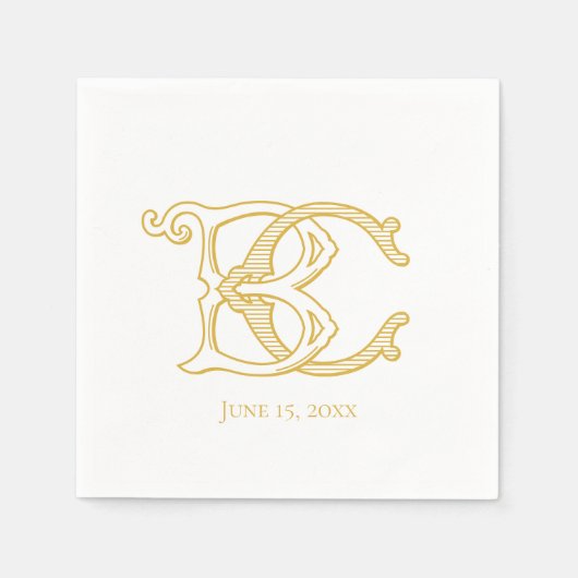 BEWERKBARE KLEUREN BC Monogram CB Monogram Servett Servet (Voorkant)