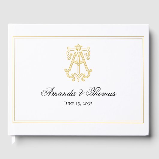 BEWERKBARE KLEUREN BIJ Monogram TA Monogram Guest Gastenboek (Voorkant)