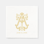 BEWERKBARE KLEUREN BIJ Monogram TA Monogram servet (Voorkant)