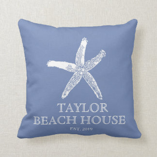 Bewerkbare kleuren Blauwe Starvis Beach House Pill Kussen
