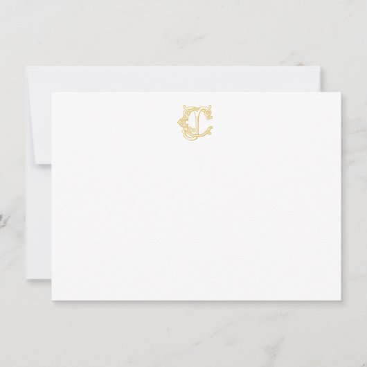 BEWERKBARE KLEUREN CJ Monogram JC Monogram Notecar Notitiekaartje (Voorkant)