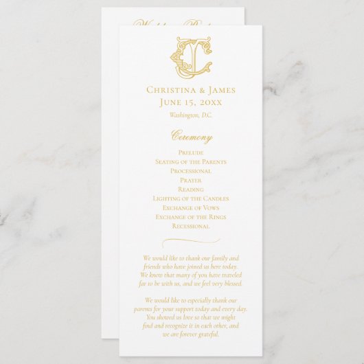 BEWERKBARE KLEUREN CJ Monogram JC Monogram Program Programma (Voorkant / Achterkant)